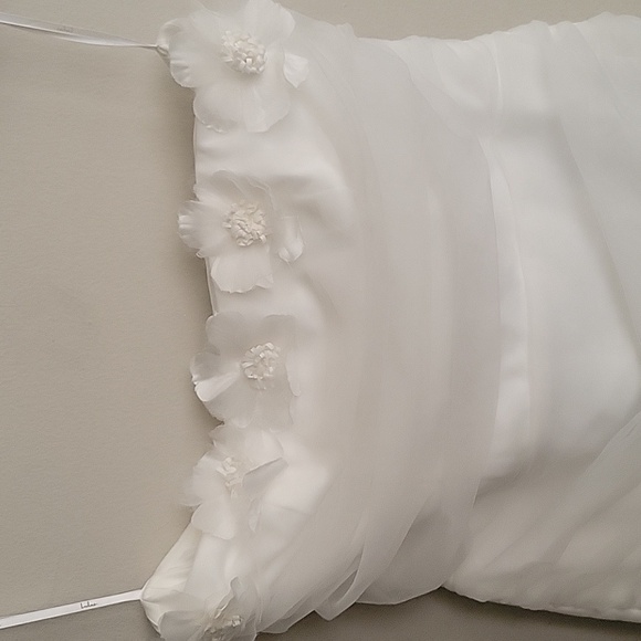 Lulus NWT  Idyllic Blooms Ivory Mesh Ruched 3D Floral Strapless Mini Dress Lulus - Picture 7 of 12